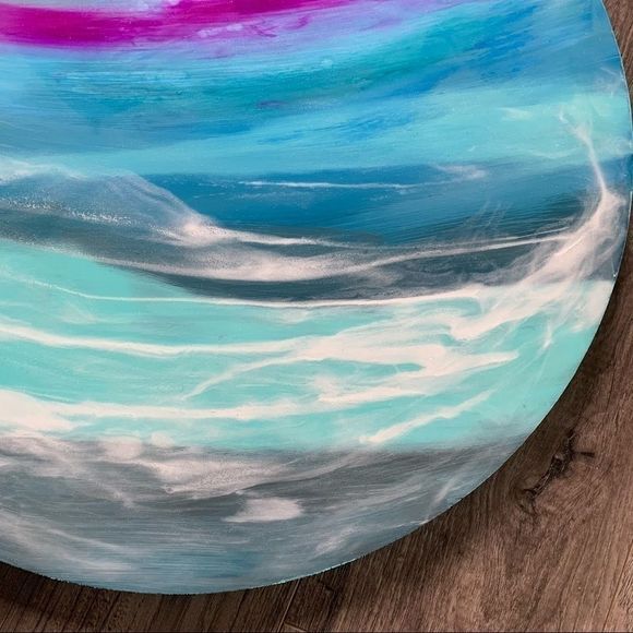 Original modern seascapes abstract art round board - Picture 9 of 9